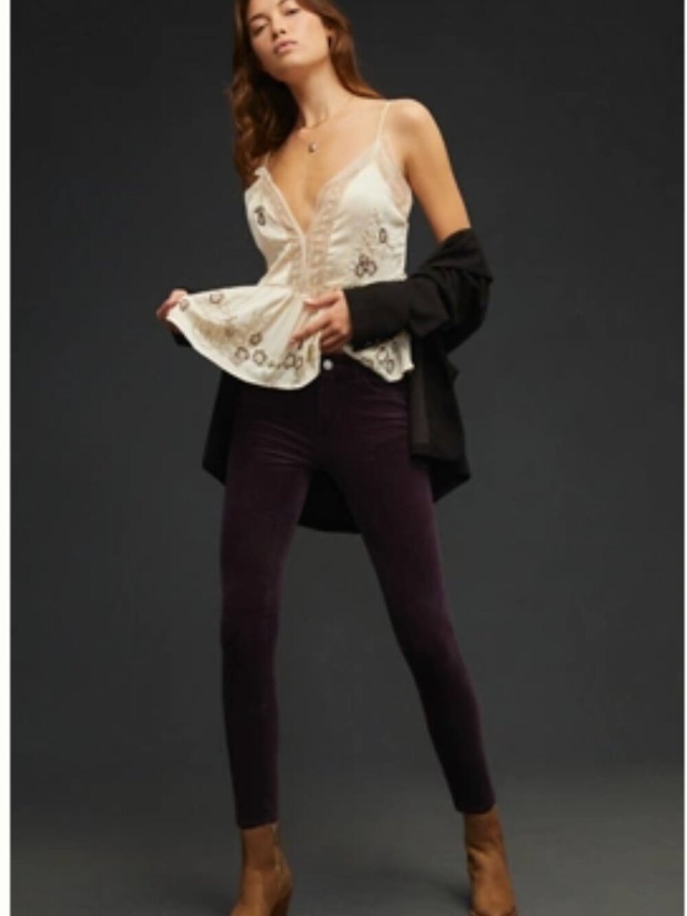 💜 Pilcro High-Rise Skinny Corduroy Pants - Eggplant 💜